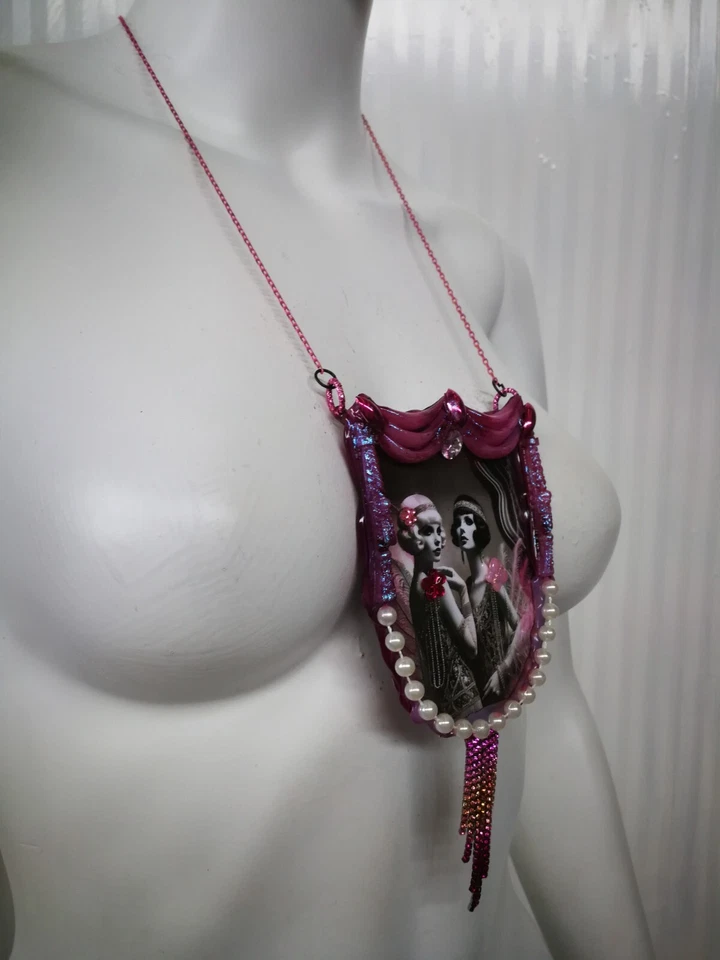 Collar Colgante Edad de Oro Belle Epoque Joyería Art Deco Dije Strass Vintage 4 Foto 2 de 4