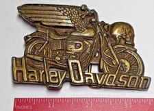 VINTAGE HARLEY-DAVIDSON BELT BUCKLE SKULL WINGS