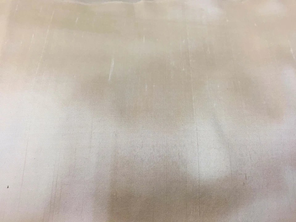 Satin Lightweight Ivory Fabric w/ Twisted Gold Brown Tone Piping Lot of 2 - Image 2 of 3