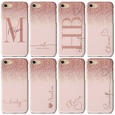 Personalisierte Handyhülle Marmor Rosa Glitzer Verblassen für Apple iPhone Modelle Glitzer