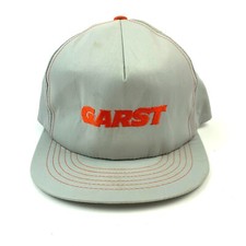 Vintage Garst Gray Orange Embroidered Snapback Trucker Hat Cap