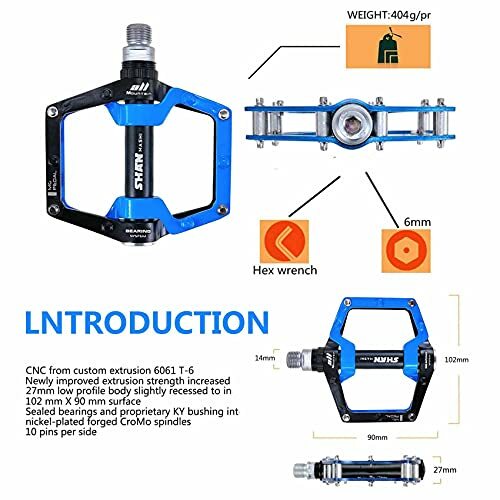 Black White 528 shanmashi Mountain Bike MTB Pedals Aluminium  Assorted Colors