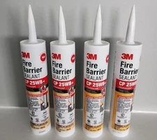 LOT OF (4) 3M CP 25WB+ Fire Barrier Sealant Caulk 10.1 OZ Red 