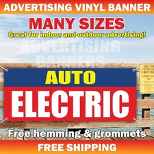 AUTO ELECTRIC Advertising Banner Vinyl Mesh Sign mechanic service repair garage