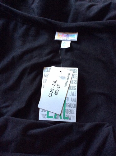 Lularoe Cami Plus Size 2XL New With Tags Black - Picture 3 of 9