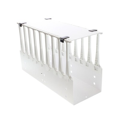CPI CHATTSWORTH TS1012221 CABLE MANAGEMENT PANEL, 6-INCH, WX8U, WHITE W/ COVER