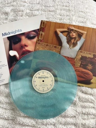 Taylor Swift Midnights Album Moonstone Blue Marbled Vinyl Record
