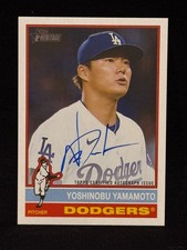 YOSHINOBU YAMAMOTO DODGERS 2025 TOPPS HERITAGE REAL ONE ON CARD AUTO AUTOGRAPH
