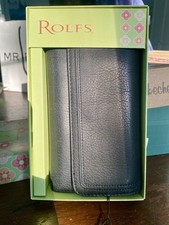 Rolfs Black Leather Checkbook Wallet 1990s Boxed Tags 7x4in