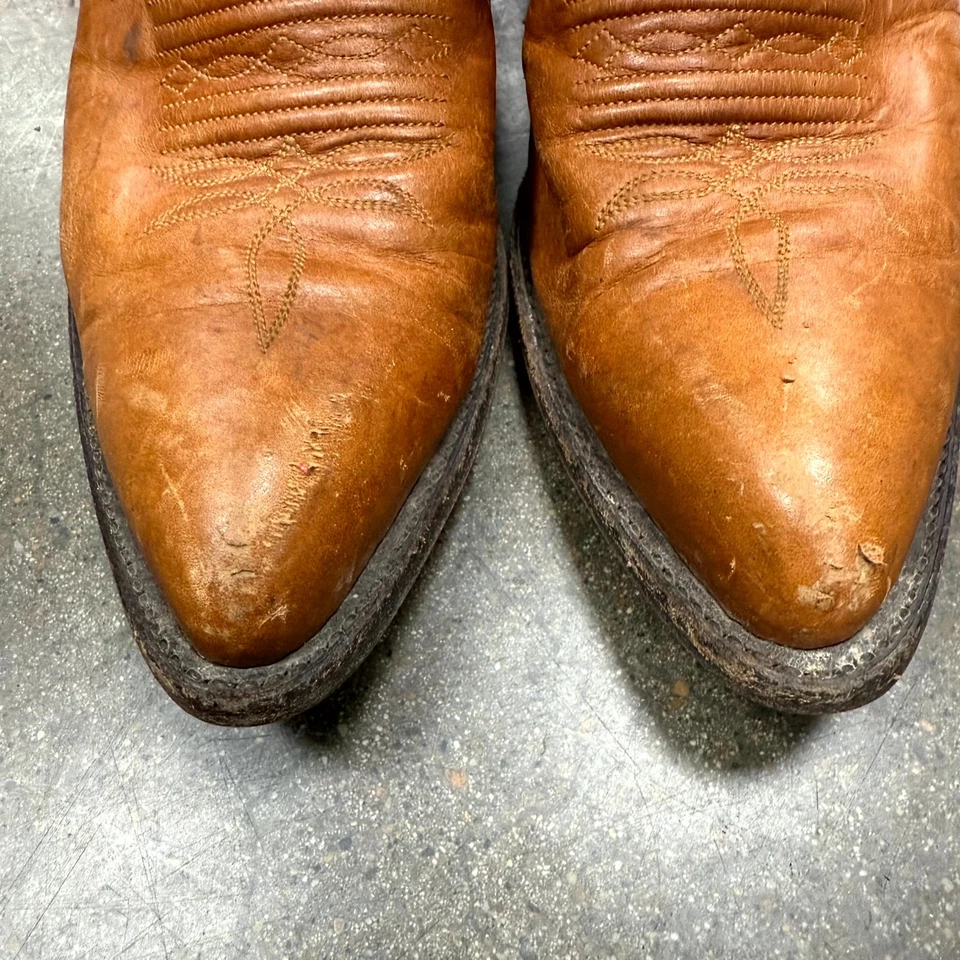 VTG Larry Mahan Womens Cowboy Boot 7.5B Brown Leather Cowgirl Western Boot USA - Image 2 of 4