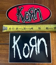 Vtg KORN Set Of 2 Bumper STICKERS RARE 90s METAL DECAL Rock Band NEW