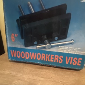 6 in Woodworking Vise, Cast Iron & Steel Jaws, Black/Silver, 1-Piece