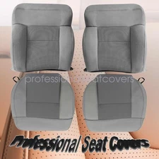 Driver & Passenger Side Bottom & Top Cloth Seat Cover Gray For 04-08 Ford F150