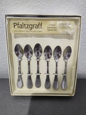 BABY Pfaltzgraff 6-Piece Demitasse Spoon Set in fine stainless steel.