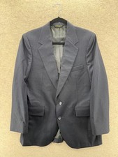 Vintage Man in Wool 100 Wool Navy Pinstripe Blazer Sport Coat 2 Button