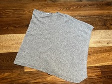 Jigsaw Poncho Wrap Women Grey Wool Cashmere Blend - One Size