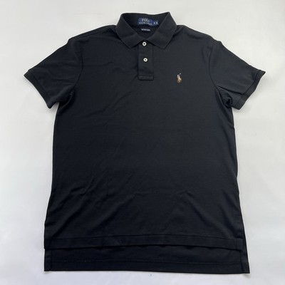 Polo Ralph Lauren Pima Cotton Soft Touch Polo Shirt Mens M Black EUC