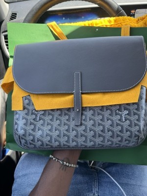 Goyard Belvedere PM Messenger Bag Grey Shoulder Crossbody Canvas Leather New