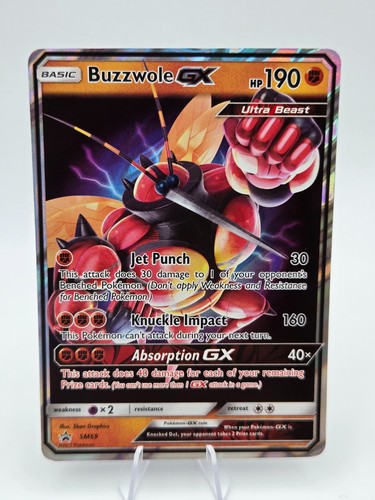 Buzzwole GX SM69 Holo Sun & Moon Black Star Promo Pokemon Moderately Played MP
