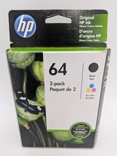 Genuine HP 64 Black Tri Color 2 Pack Ink Cartridges NEW SEALED Exp 7/23