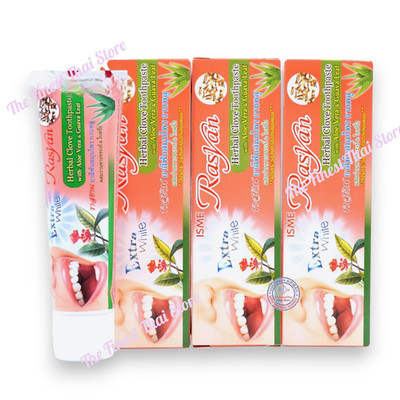 100g x 3 Rasyan Toothpaste ISME Herbal Clove Toothpaste Aloe Vera & Guava Leaf *