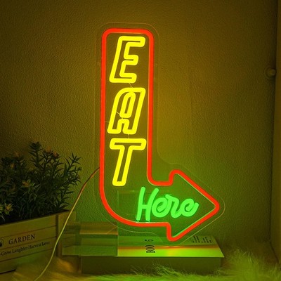 Neonschild ''Eat Here'' für Wanddekoration - Küchenneonlicht