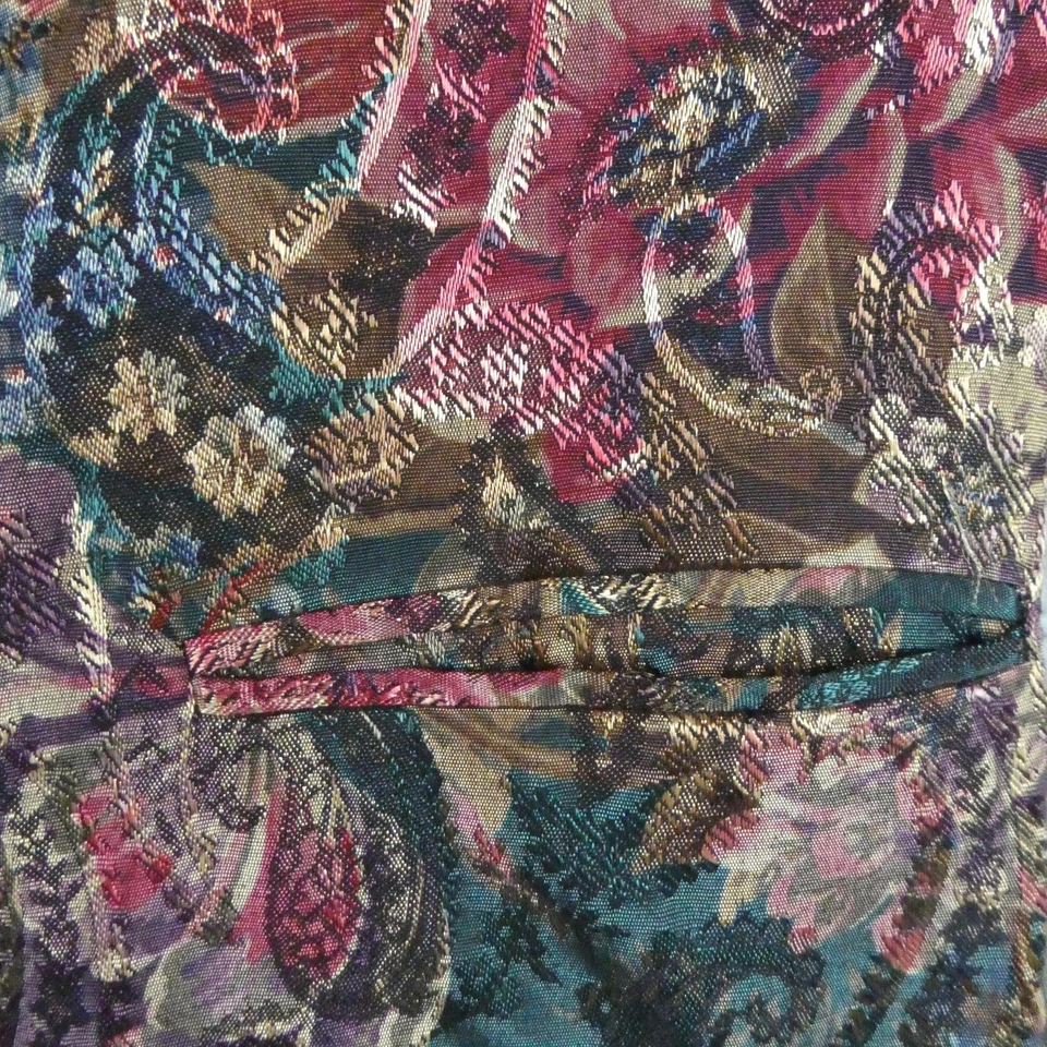 Blazer Worthington Vintage Mujer 10P Verde Floral Tapiz Chaqueta Hecho en EE. UU. Foto 3 de 4