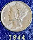 1944 Silver Mercury Dime - Very Nice Coin