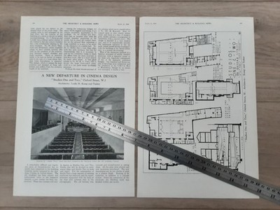 1936 Press Cutting Studio One & Two Cinema Oxford Street London Architecture