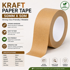 Brown Kraft Paper Tape 25mm & 50mm x 50m Eco Parcel Packaging Roll – frame tape