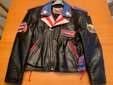 Edelbrock Racing Leather Jacket / Jeff Hamilton Sz XL