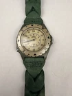 Rare Vintage 90s Timex Adventurer Watch Men 39mm Green Gold Tone August 1994