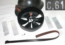 Leather black liner helmet Adrian15 type2, chinstrap, corrugated spacers size 61