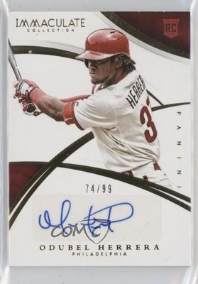 2015 Panini Immaculate Rookie Autos Gold 74/99 Odubel Herrera #134 Auto 0c6