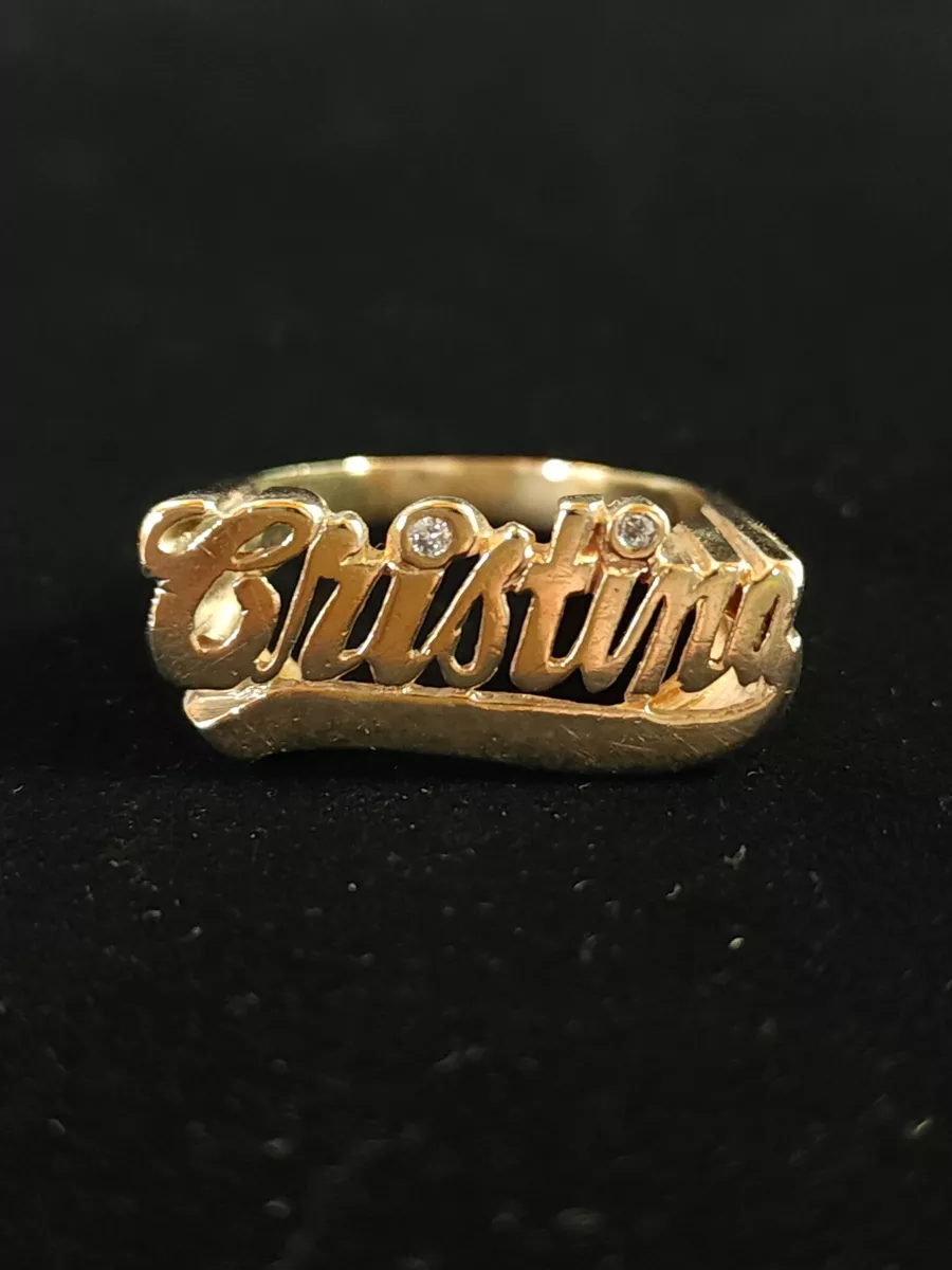 10k Solid Gold Yellow CUSTOMIZED Heart Name Ring – Fran & Co. Jewelry Inc.