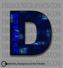 Duramax Chevy Turbo Diesel D Blue Kryptic Camo Window Sticker Decal