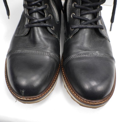 ALDO Size 10.5/43 Women's Leather Combat Boots Black Lace & Zip up Punk Goth - Picture 7 of 13