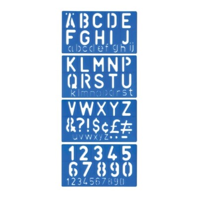 Kunststoff Schild Schreib Schablone Set Buchstaben & Zahlen Alphabet Großbuchstaben (50mm)