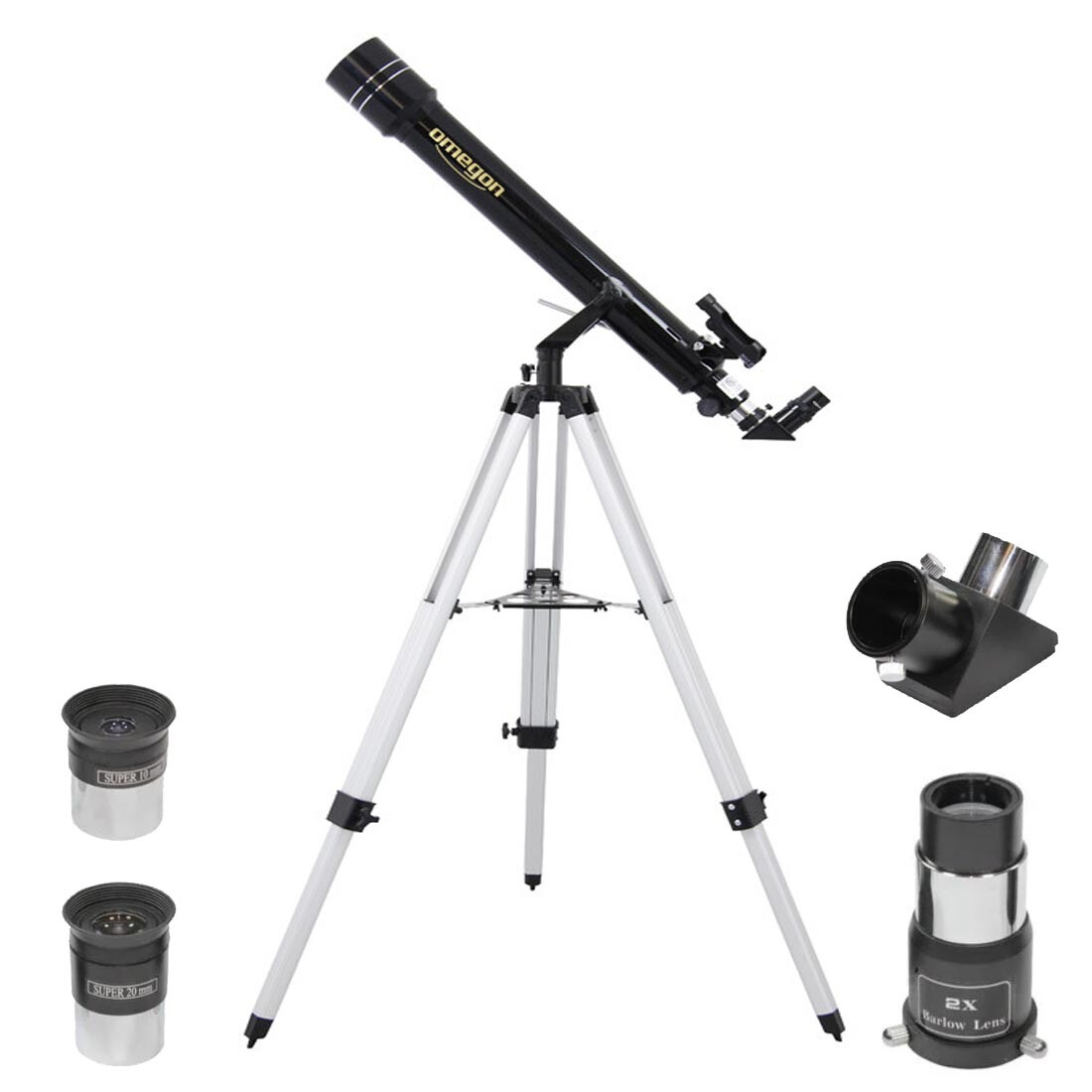Lunette astronomique Omegon 70/700 pour débuter l'astronomie en famille avec monture azimutale