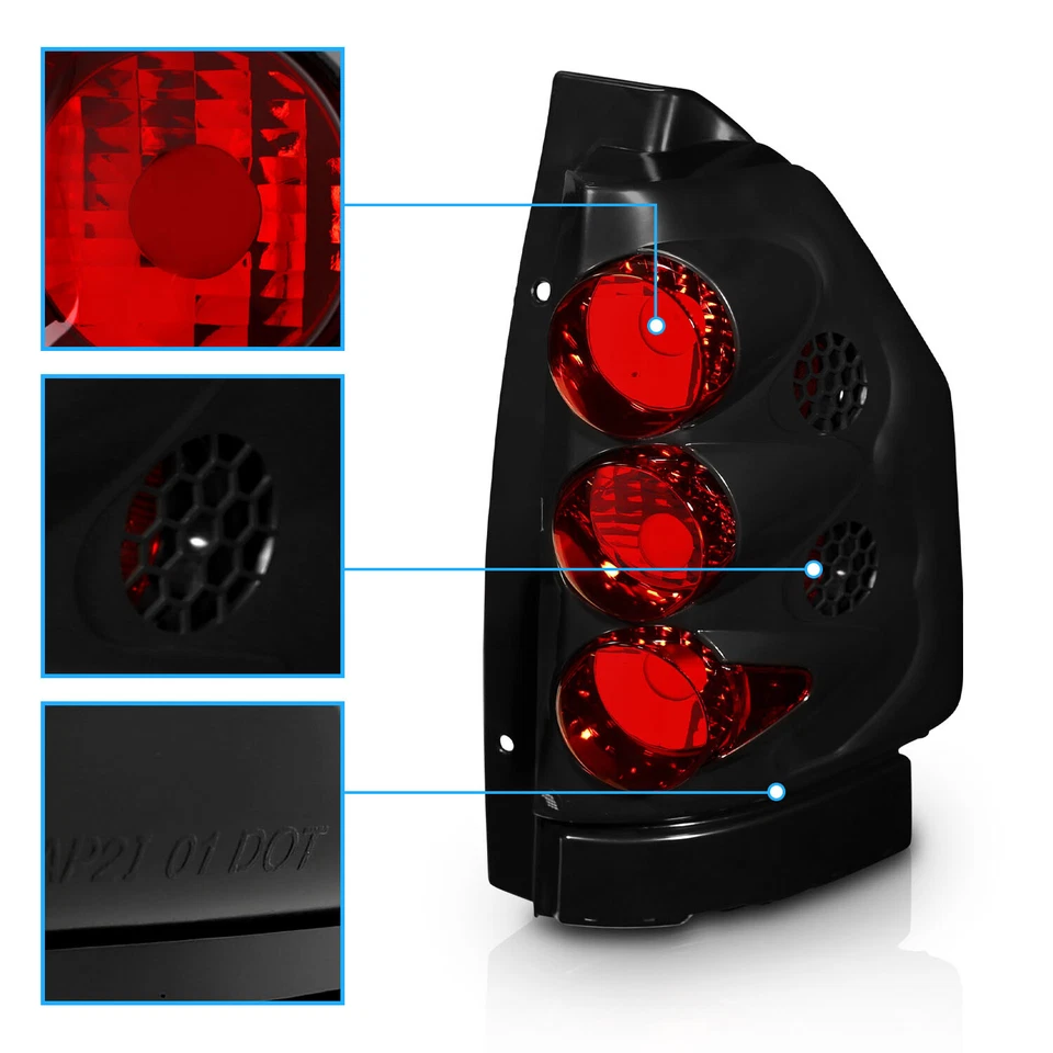 02-09 para GMC Envoy 02-06 Envoy XL lanterna traseira lâmpadas de freio conjunto preto preto preto - Imagem 3 de 4