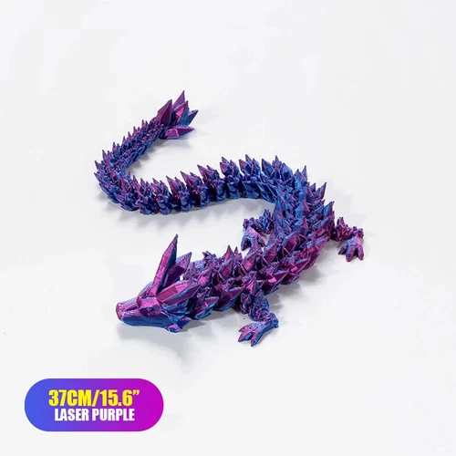 3D Printed Crystal Articulated Dragon Home Office Desktop Tank Decor Fidget Toys - Picture 12 of 13
