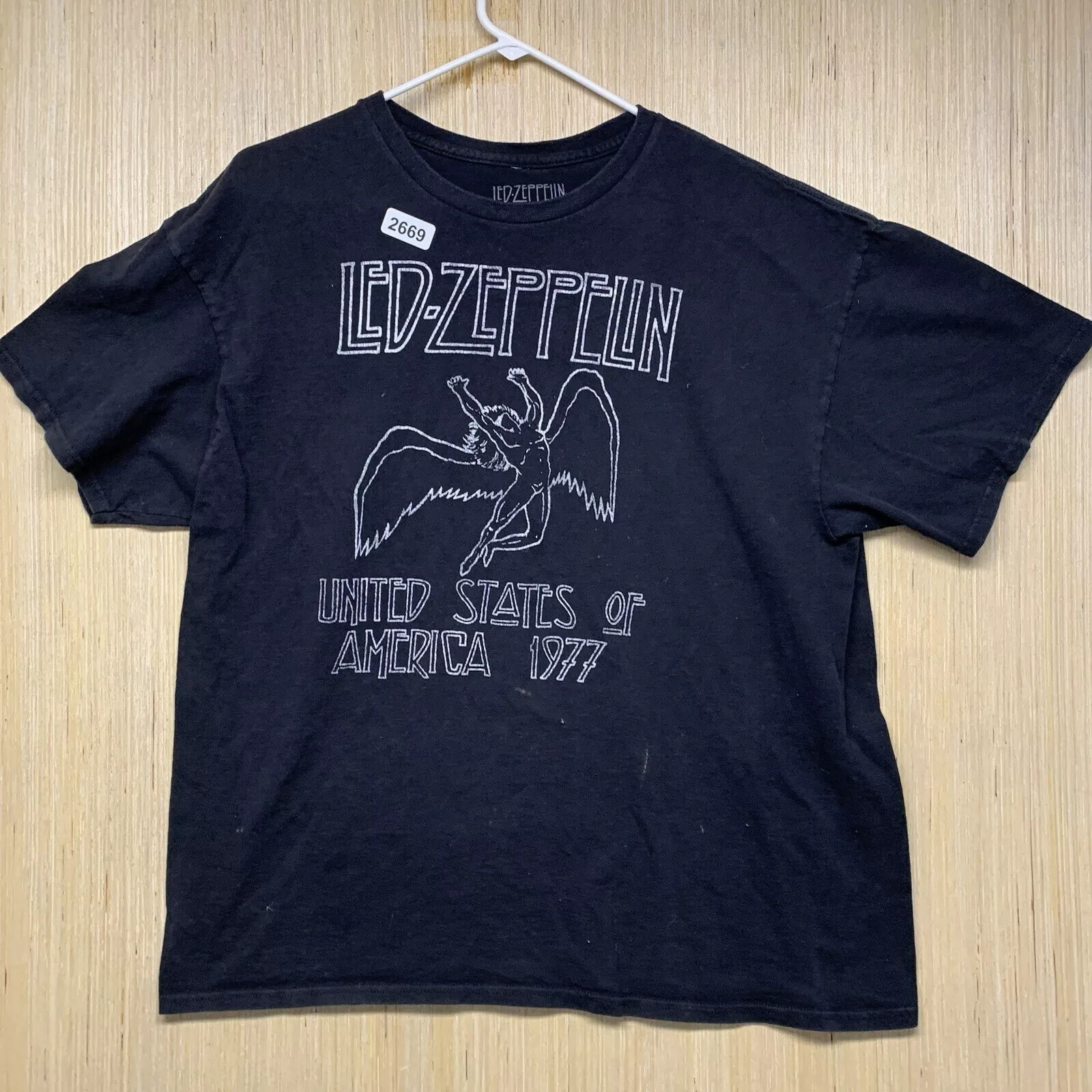 Led- Zeppelin Shirt Adult Extra Large Black Short Sleeve Men’s Graphic Print