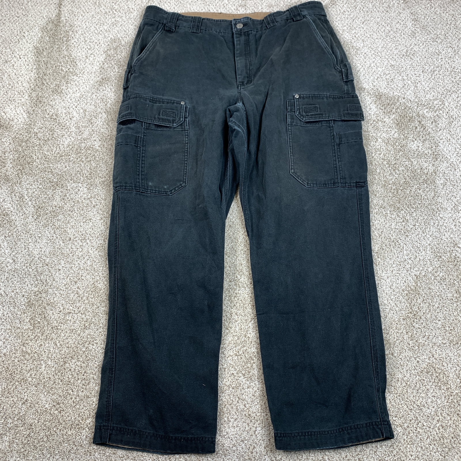 Duluth Trading Co Men’s 40x32 Black Heavy Duty Work Cargo Pants with Pockets