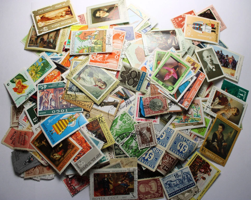 批量 500 张欧洲亚洲美洲/世界邮票盖章 免运费 — 第 4/4 张图片