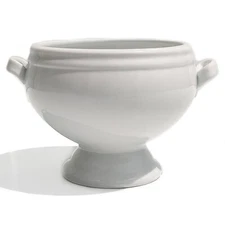 Crate & Barrel Classic White Footed Soup Bowl