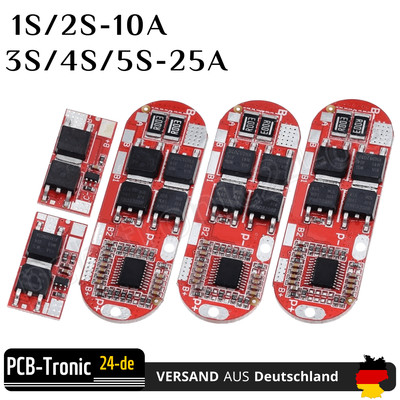 1S 2S 3S 4S 5S 10-25A BMS 3,7V Li-ion Akku Protection Platine Batterie lademodul