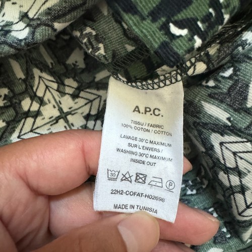 NWT APC Green Surchemise Leo Green & White Button Up Shirt Mens Paris Size XL - Picture 6 of 7