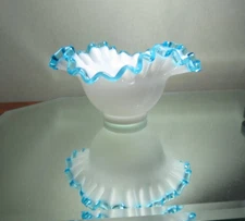 Fenton Aquacrest Square Crimped Bowl #203 1941-1943