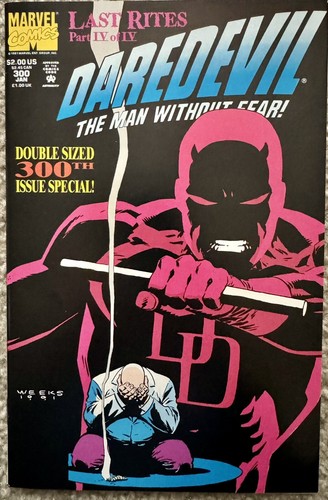 DAREDEVIL #300 (1991) MARVEL COMICS LAST RITES FINALE -  DOUBLE-SIZED - KINGPIN!