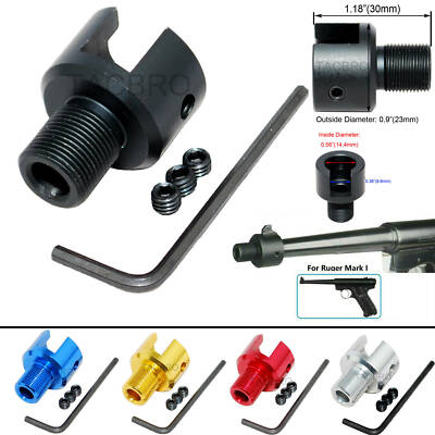Aluminum 1/2''x28 TPI Muzzle Brake Adapter For Tapered Ruger .22 Mark 1,2,3